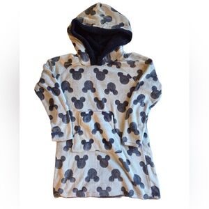 Disney Mickey Mouse Patterned Hoodie - Gray and Black